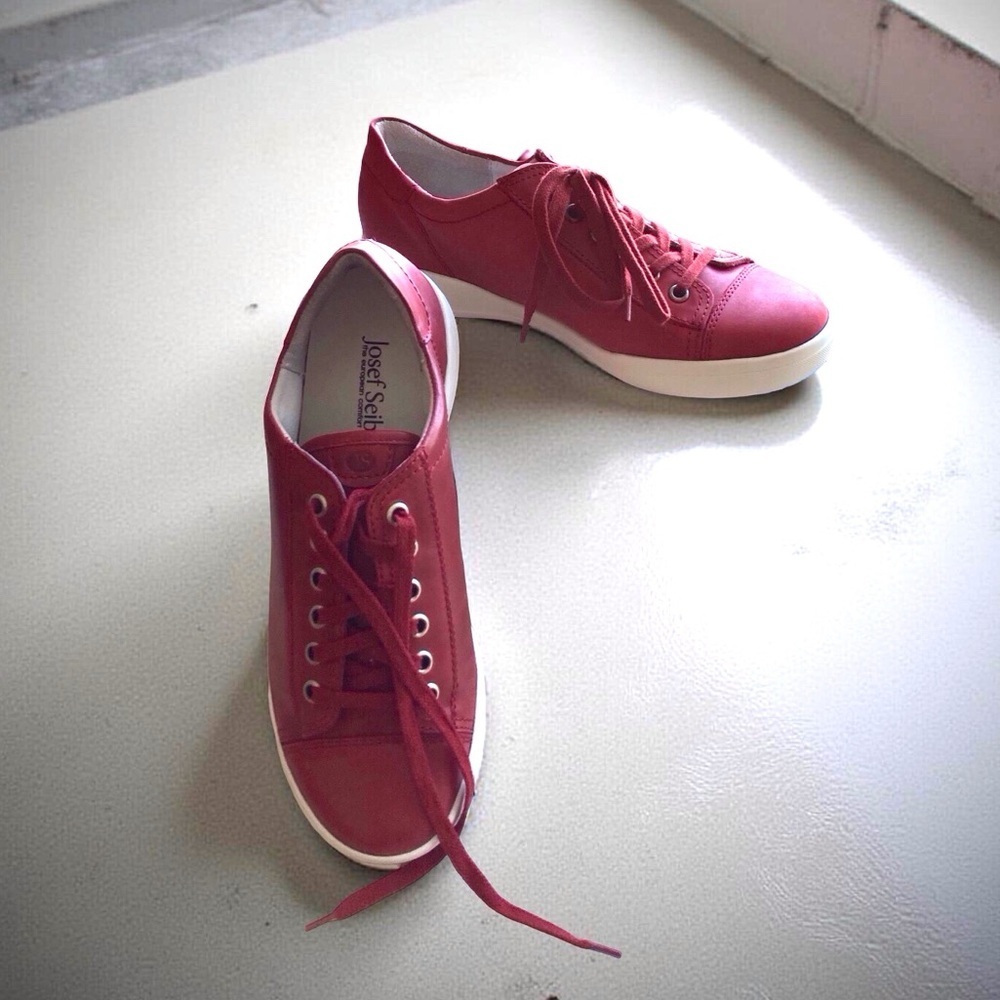 Josef Seibel Canyon Sneakers | Red Leather Comfort Shoe – EU 37 US 6.5/7